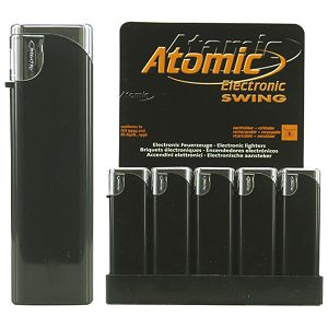 Upaljač elektronski sjajni Atomic Swing crno/srebrni