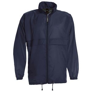 Vjetrovka s kapuljačom zip unisex B&C Sirocco tamno plava S