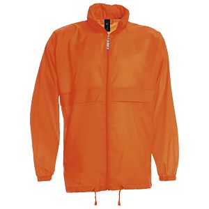 Vjetrovka s kapuljačom zip unisex B&C Sirocco narančasta M