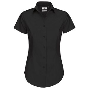 Košulja ženska kratki rukavi B&C Black Tie 135g crna XS!!