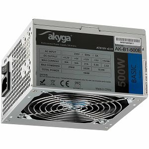 ATX 500W Akyga AK-B1-500E P4 3x SATA 2x Molex PPFC FAN 12cm