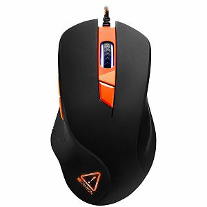 Wired Gaming Mouse with 6 programmable buttons, Pixart optical sensor, 4 levels of DPI and up to 3200, 5 million times key life, 1.65m Braided USB cable,rubber coating surface and colorful RGB lights,