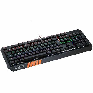 CANYON Wired multimedia gaming keyboard with lighting effect, 108pcs rainbow LED, Numbers 104keys, EN double injection layout, cable length 1.8M