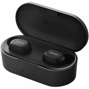Canyon TWS-2 Bluetooth sport headset, with microphone, BT V5.0, RTL8763BFR, battery EarBud 43mAh*2+Charging Case 800mAh, cable length 0.18m, 78*38*32mm, 0.063kg, Black