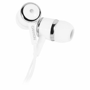 CANYON Stereo earphones with microphone, White