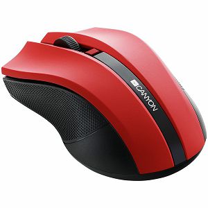 CANYON MW-5 2.4GHz wireless Optical Mouse with 4 buttons, DPI 800/1200/1600, Red, 122*69*40mm, 0.067kg