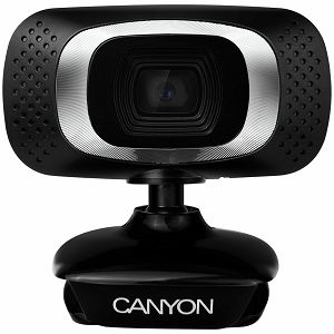 CANYON C3 720P HD webcam with USB2.0. connector, 360° rotary view scope, 1.0Mega pixels, Resolution 1280*720, viewing angle 60°, cable length 2.0m, Black, 62.2x46.5x57.8mm, 0.074kg