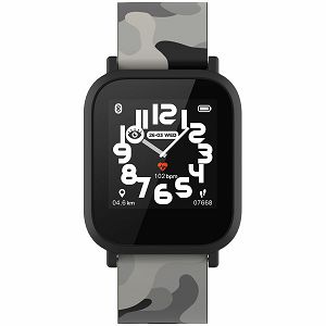 Teenager smart watch, 1.3 inches IPS full touch screen, black plastic body, IP68 waterproof, BT5.0, multi-sport mode, built-in kids game, compatibility with iOS and android, 155mAh battery, Host: D42x