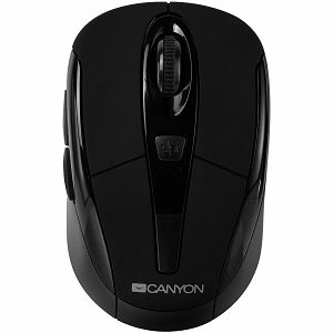 CANYON MSO -W6 2.4GHz wireless optical mouse with 6 buttons, DPI 800/1200/1600, Black, 92*55*35mm, 0.054kg