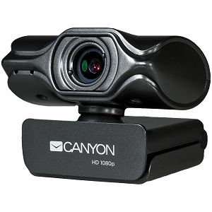 CANYON 2k Ultra full HD 3.2Mega webcam with USB2.0 connector, buit-in MIC, Manual focus, IC SN5262, Sensor Aptina 0330, viewing angle 80°, cable length 2.0m, Grey, 61.1*47.7*63.2mm, 0.122kg