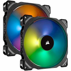 Corsair ML140 PRO RGB, 140mm Premium Magnetic Levitation RGB LED PWM Fan, Twin Fan Pack, with Lighting Node PRO