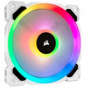 Corsair LL Series, LL120 RGB White, 120mm Dual Light Loop RGB LED PWM Fan, Single Pack