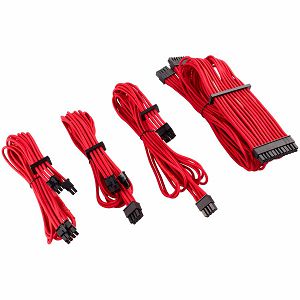 Corsair premium Individually Sleeved DC Cable Starter Kit, Type 4 (Generation 4), RED