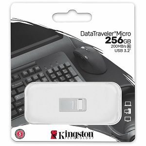 Kingston 256GB DataTraveler Micro 200MB/s Metal USB 3.2 Gen 1 EAN: 740617327984