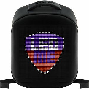 Prestigio LEDme backpack, animated backpack with LED display, Polyester+TPU material, connection via bluetooth, Dimensions 42*31.5*15cm, LED screen 64*64 pixels, black color.