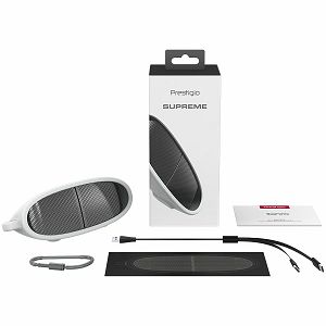 Prestigio Supreme, 2-in-1 bluetooth speakers with magnets, TWS, 1000mAH battery, with Type-C port,  Type-C to USB Cable 1.5M, Dimension 69*96*65mm, white color.