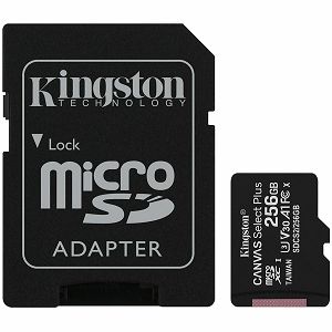 Kingston 256GB microSDXC Canvas Select Plus 100R A1 C10 Card + ADP EAN: 740617298710