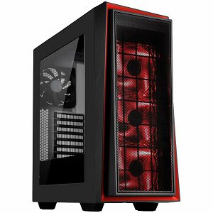 SilverStone REDLINE RL06 Midi Tower ATX Gaming Computer Case, Silent High Airflow Performance, Black with Red trim