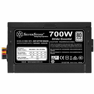 SilverStone Strider Essential Series, 700W 80 Plus 230V EU ATX PC Power Supply, Low Noise 120mm