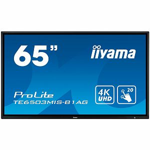 IIYAMA Monitor 65" iiWare8, 20-Points IR, 3840 x 2160, 4K UHD VA panel, Full Metal Housing, Fan-less, Speakers, Multiple Inputs (VGA, HDMI 2x 2.0), Audio Out, 350cd/m2, 5000:1 Static Contrast, Landsca