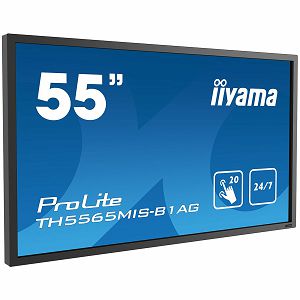 IIYAMA Monitor Prolite, 55" 20-Points Touch Screen, 1920x1080, IPS panel, Full Metal Housing, Fan-less, Speakers, Multiple In-/Outputs (VGA, HDMI (3x), AV and more),Infra-Red Touch,USB Touch Interface