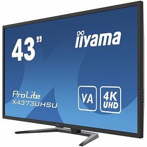 Iiyama ProLite X4373UHSU-B1 - LED monitor with TV tuner 43" (42.5" viewable) 3840 x 2160 4K @ 60 Hz VA 400 cd/m² 4000:1 3 ms 2xHDMI DisplayPort Mini ...