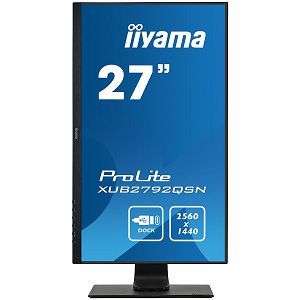 IIYAMA Monitor 27" ETE IPS-panel, 2560x1440, USB-C Dock (65W, LAN, DP-OUT, USB3.0x2) 13cm Height Adj. Stand, Pivot, 4ms, 350 cd/m², Speakers, USB-C, HDMI, DisplayPort