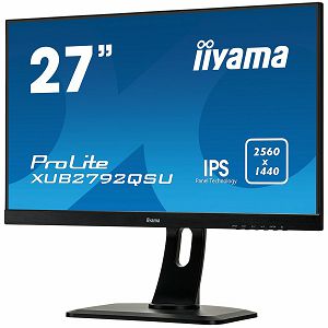 IIYAMA Monitor Prolite, 27" ETE, ULTRA SLIM LINE, 2560x1440 WQHD, IPS, 5ms, FreeSync, 13cm height adj. stand, 350cd/m², VGA, HDMI, DisplayPort, Speakers,  USB-HUB(2x3.0)