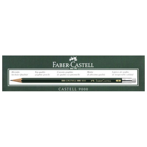 Olovka grafitna B s gumicom Castell 9000 Faber-Castell 119201