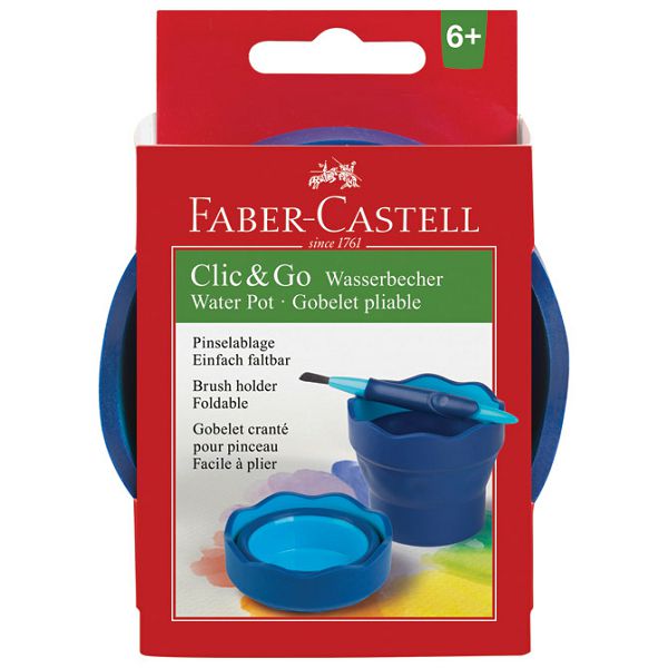 Čaša za tempere Clic&Go Faber-Castell 181510 plava blister