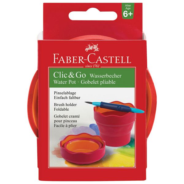 Čaša za tempere Clic&Go Faber-Castell 181517 crvena blister