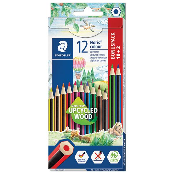 Boje drvene  12boja Noris colour Staedtler 185 C12P  10+2 boje gratis blister