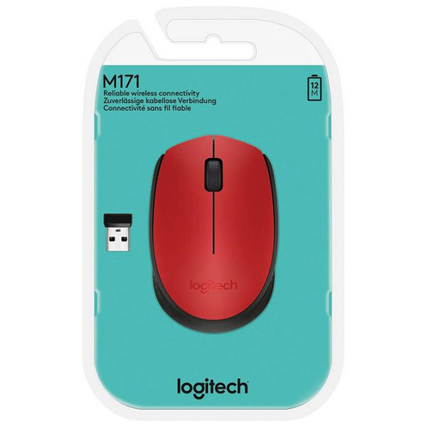 Miš usb 3tipke optički bežični M171 Logitech crveno/crni blister