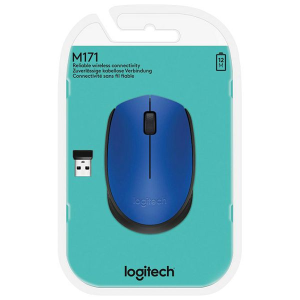 Miš usb 3tipke optički bežični M171 Logitech plavo/crni blister