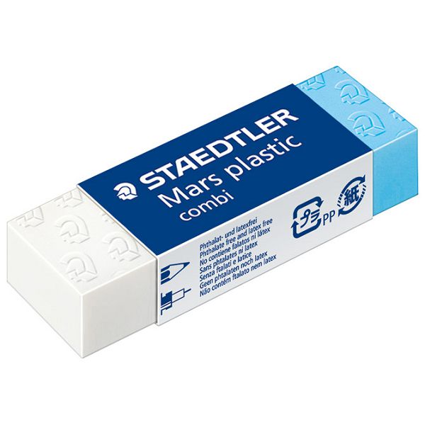 Gumica Mars plastic combi Staedtler 526508 bijela/plava-KOMAD