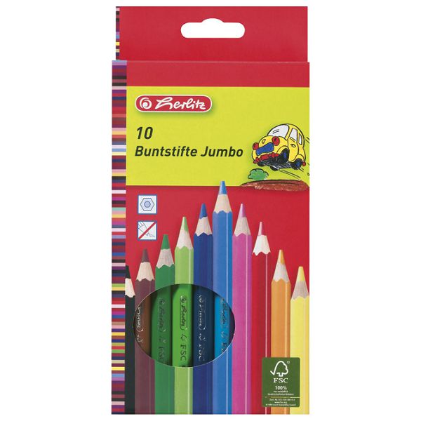 Boje drvene  10boja Jumbo Herlitz 10795276 blister