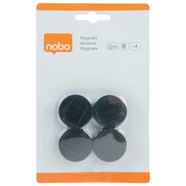 Magnet fi-30mm pk4 Nobo 1901448 crni blister