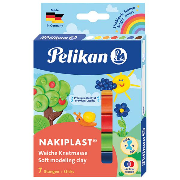 Plastelin  7boja (total 125g) karton Nakiplast Pelikan 622712 blister