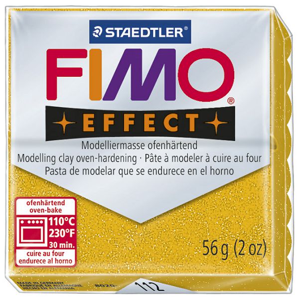 Masa za modeliranje 57g Fimo Effect Staedtler 8020-112 glitter zlatna (nova š.000052497)!!