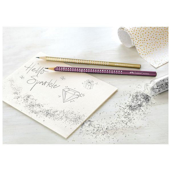 Olovka grafitna B Sparkle pearl Faber-Castell 118214 metalik zlatna