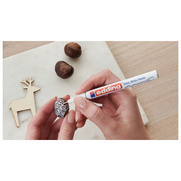 Marker permanentni sjajni lakirajući 0,8 mm Edding 780 bijeli