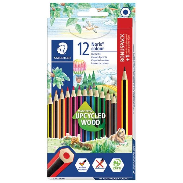Boje drvene  12boja Noris colour+olovka grafitna HB gratis Staedtler 185 SET9 blister