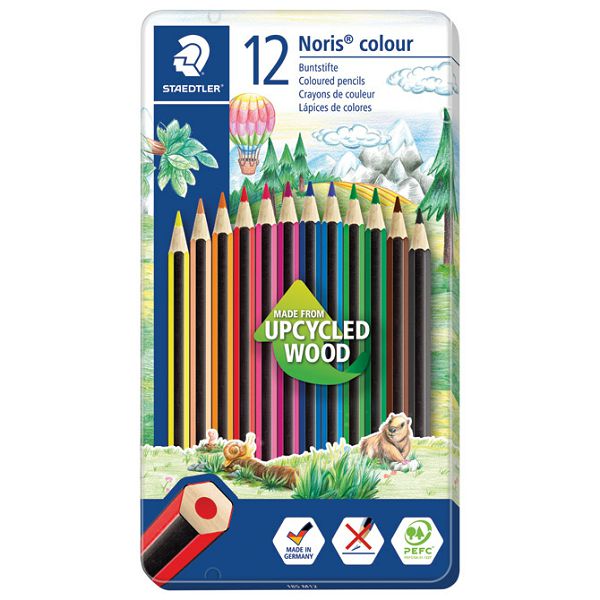 Boje drvene  12boja metalna kutija Noris colour Staedtler 185 M12