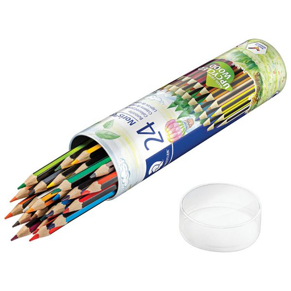 Boje drvene  24boje metalni tuljak Noris colour Staedtler 185 MD24!!