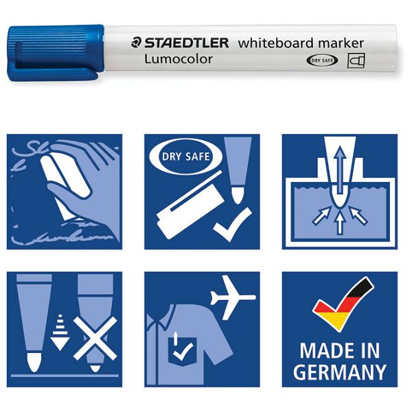 Marker za bijelu ploču 2mm reciklirani Lumocolor Staedtler 351-30 svijetlo plavi