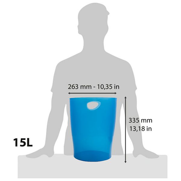 Koš za smeće pp 15L Ecobin Exacompta 45360D prozirno plavi