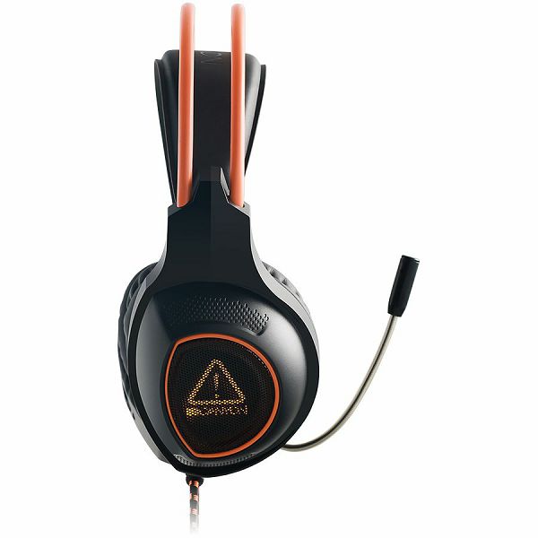 Canyon Gaming headset with 7.1 USB connector, adjustable volume control, orange LED backlight, cable length 2m, Black, 182*90*231mm, 0.336kg