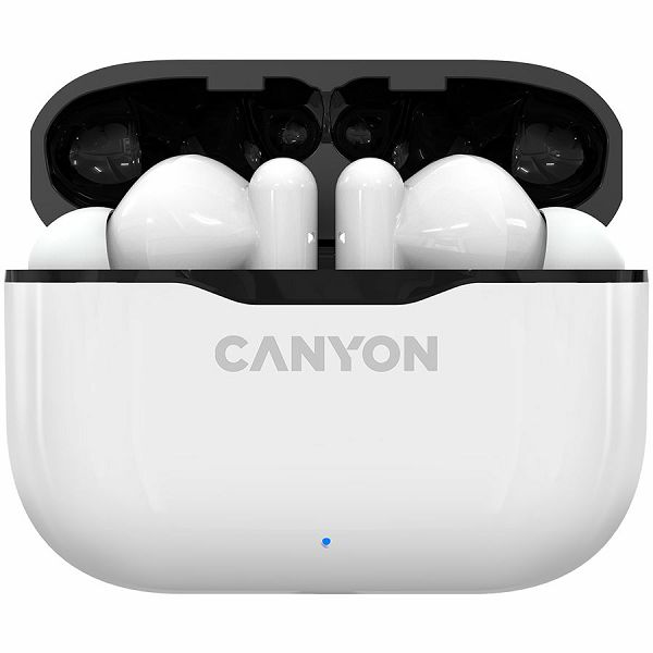 Canyon TWS-3 Bluetooth headset, with microphone, BT V5.0, Bluetrum AB5376A2, battery EarBud 40mAh*2+Charging Case 300mAh, cable length 0.3m, 62*22*46mm, 0.046kg, White