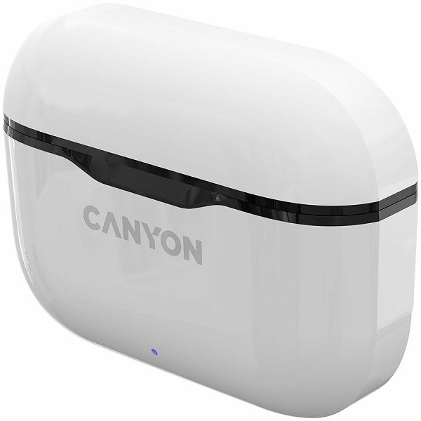 Canyon TWS-3 Bluetooth headset, with microphone, BT V5.0, Bluetrum AB5376A2, battery EarBud 40mAh*2+Charging Case 300mAh, cable length 0.3m, 62*22*46mm, 0.046kg, White