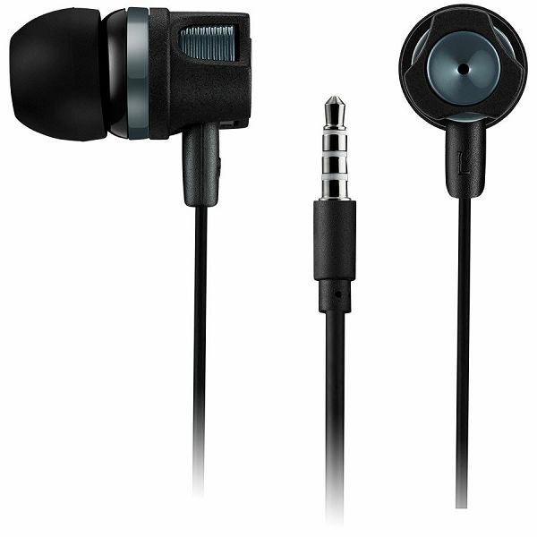 CANYON Stereo earphones with microphone, 1.2M, dark gray